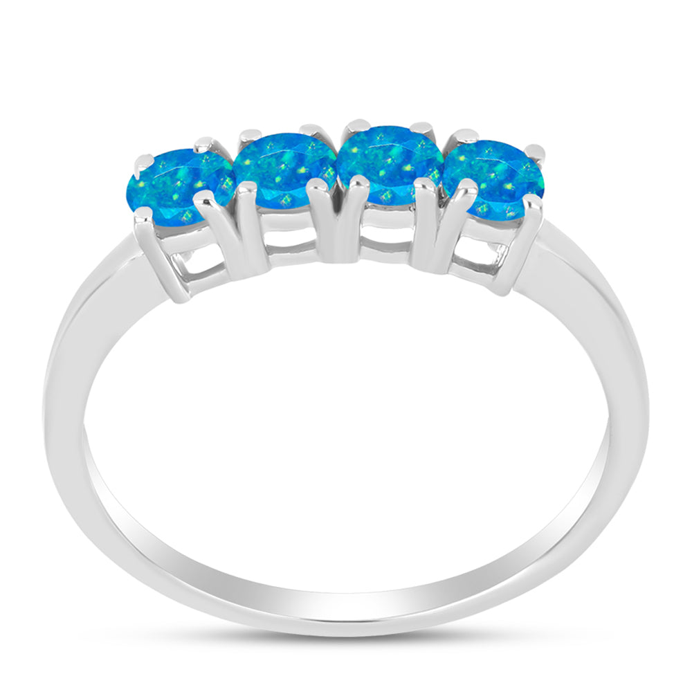 Anillo de Plata con Ópalo Azul Paraiba de Etiopía