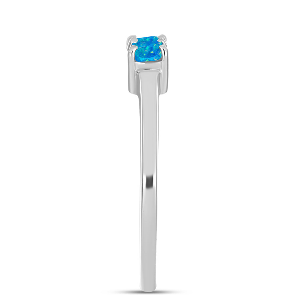 Anillo de Plata con Ópalo Azul Paraiba de Etiopía