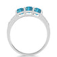 Anillo de Plata con Topacio Azul Suizo y Topacio Blanco