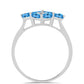 Anillo de Plata con Topacio Azul Suizo y Topacio Blanco