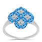 Anillo de Plata con Topacio Azul Suizo y Topacio Blanco