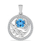 Colgante de Plata con Topacio Azul Suizo y Topacio Blanco