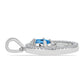 Colgante de Plata con Topacio Azul Suizo y Topacio Blanco