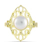 Anillo de Plata Bañada en Oro con Perla de Agua Dulce
