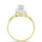 Anillo de Plata Bañada en Oro con Perla de Agua Dulce