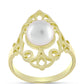 Anillo de Plata Bañada en Oro con Perla de Agua Dulce