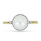 Anillo de Plata Bañada en Oro con Perla de Agua Dulce y Topacio Blanco