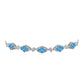 Pulsera de Plata con Topacio Azul Suizo y Topacio Blanco