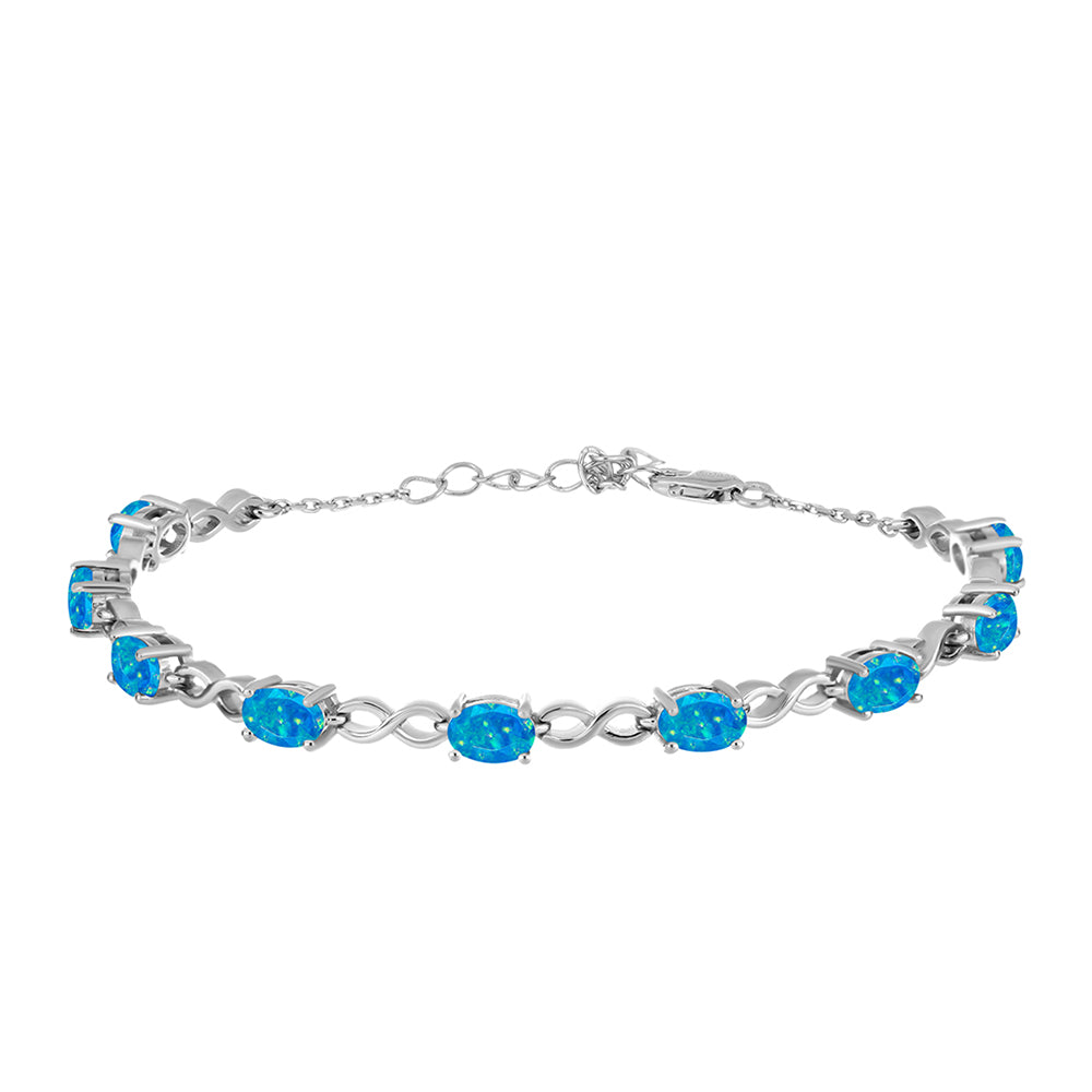 Pulsera de Plata con Ópalo Azul Paraiba de Etiopía