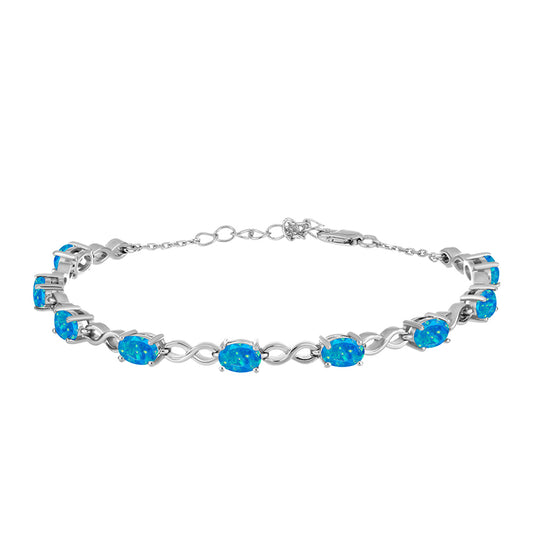 Pulsera de Plata con Ópalo Azul Paraiba de Etiopía