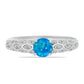 Anillo de Plata con Ópalo Azul Paraiba de Etiopía y Topacio Blanco
