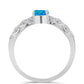 Anillo de Plata con Ópalo Azul Paraiba de Etiopía y Topacio Blanco