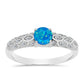 Anillo de Plata con Ópalo Azul Paraiba de Etiopía y Topacio Blanco