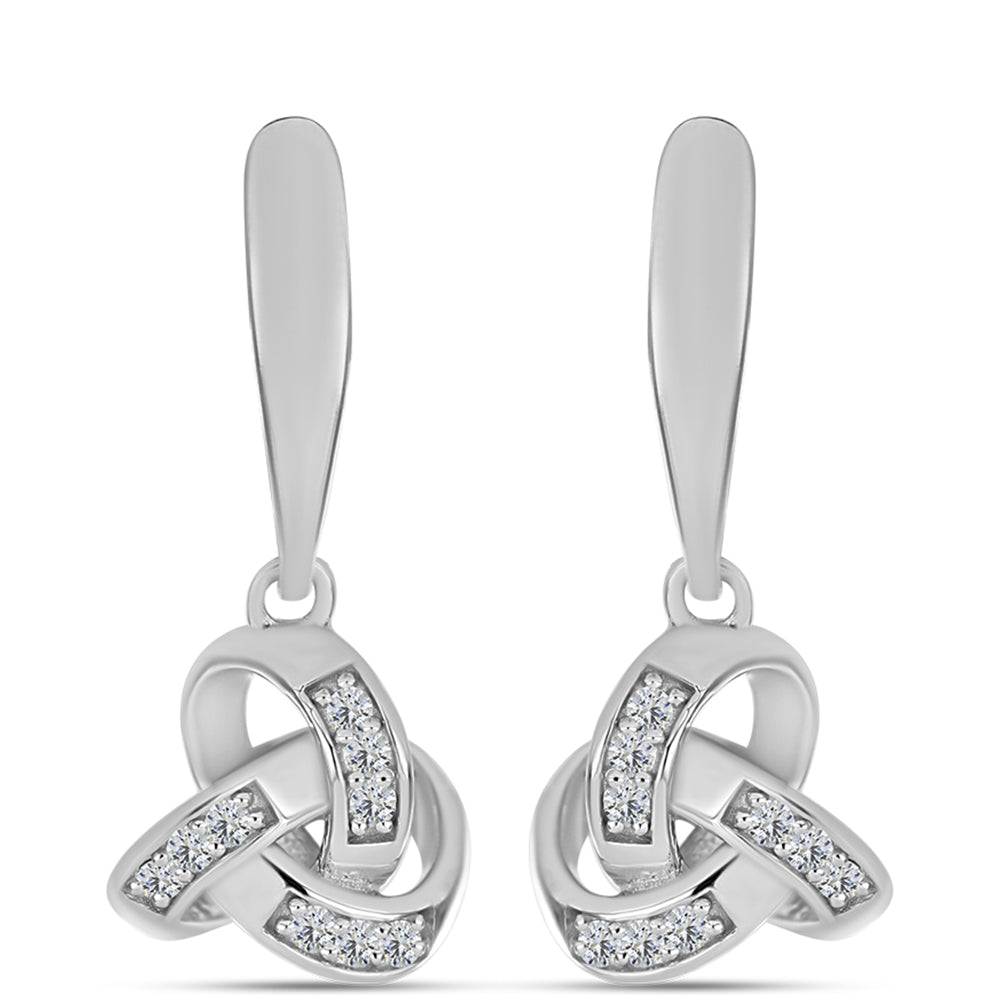 Pendientes de Plata con Diamante blanco