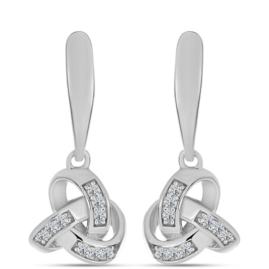 Pendientes de Plata con Diamante blanco