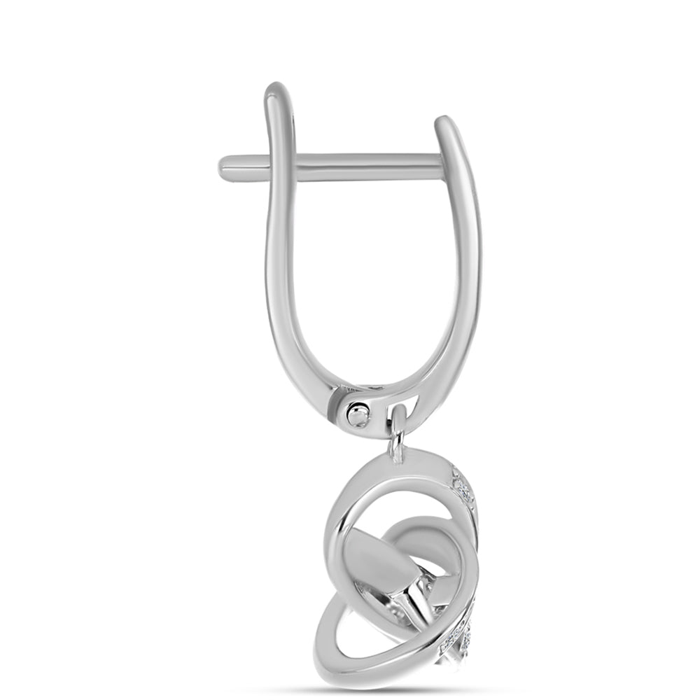 Pendientes de Plata con Diamante blanco