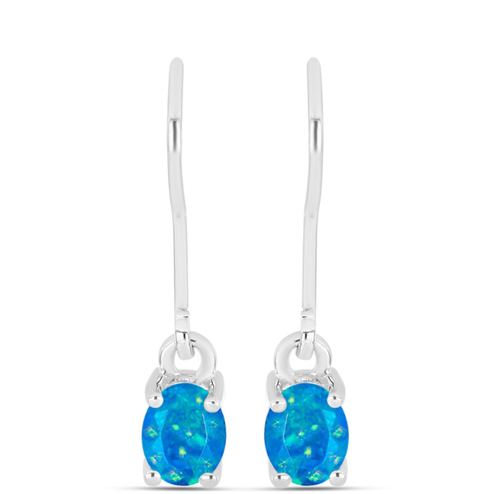 Pendientes de Plata con Ópalo Azul Paraiba de Etiopía