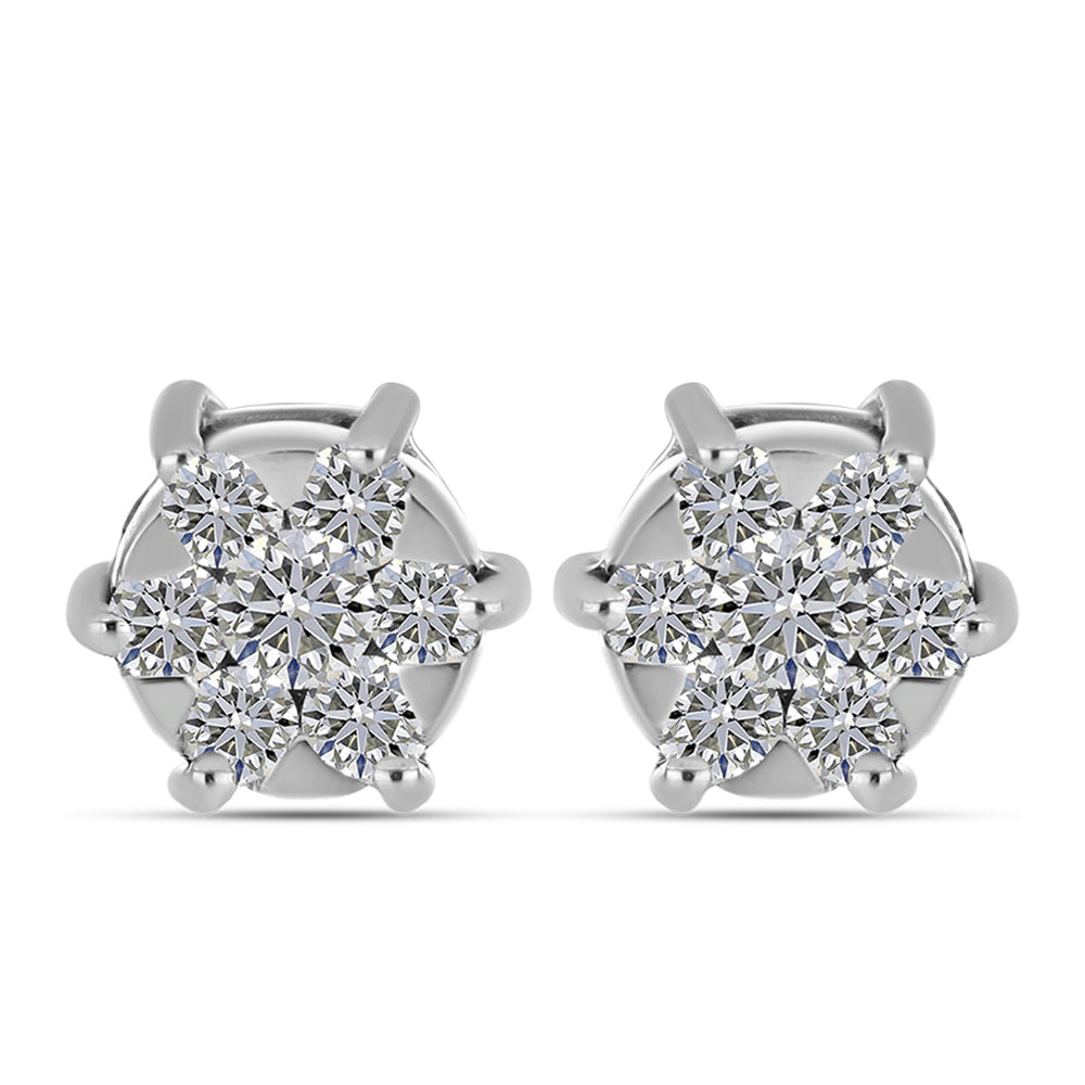 Pendientes de Plata con Diamante blanco 1 