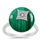 Anillo de Plata con Malaquita y Topacio Blanco
