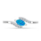 Anillo de Plata con Ópalo Azul Paraiba de Etiopía y Topacio Blanco