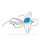 Broche de Plata con Ópalo Azul Paraiba de Etiopía