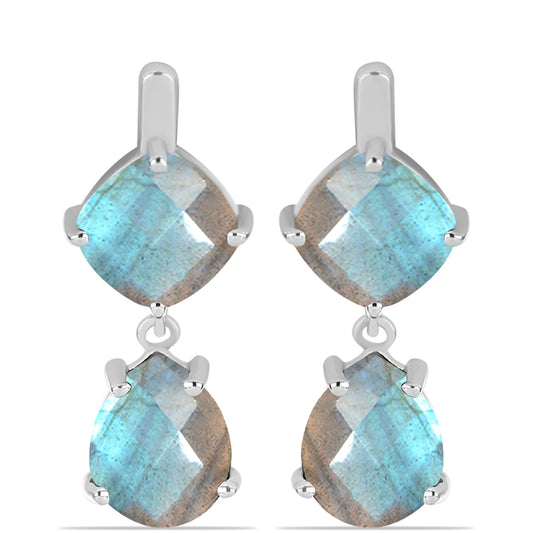 Pendientes de Plata con Labradorita de las Minas de Gullgruvene