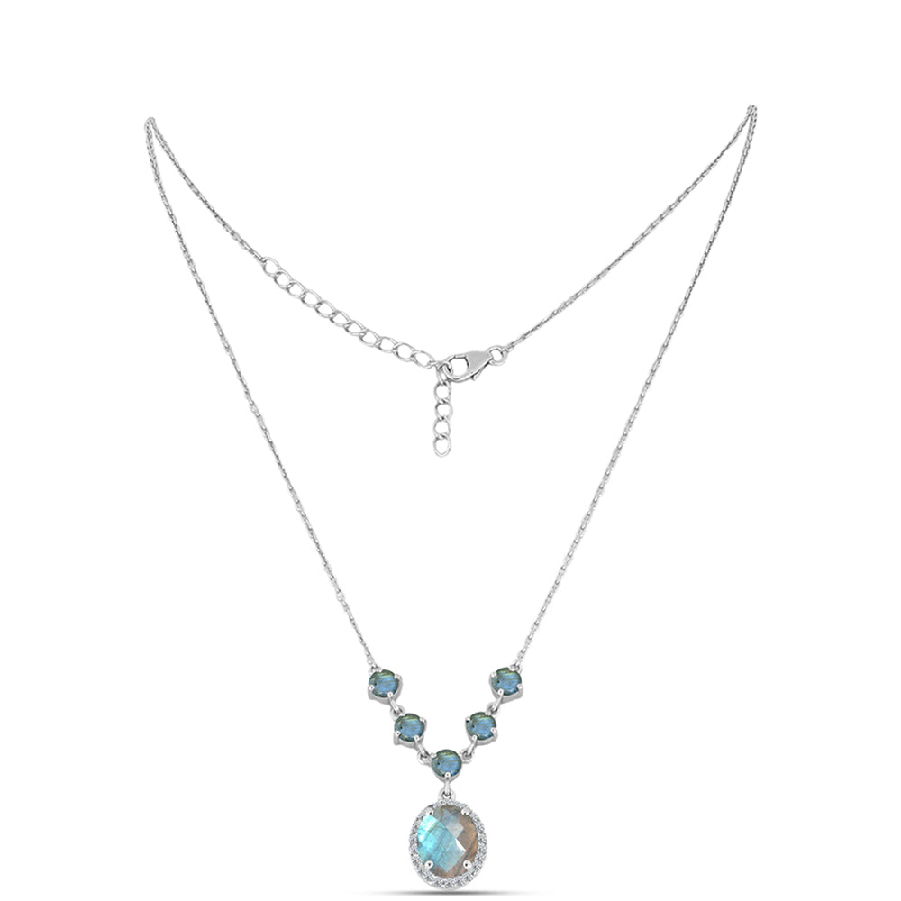 Collar de Plata con Labradorita de las Minas de Gullgruvene