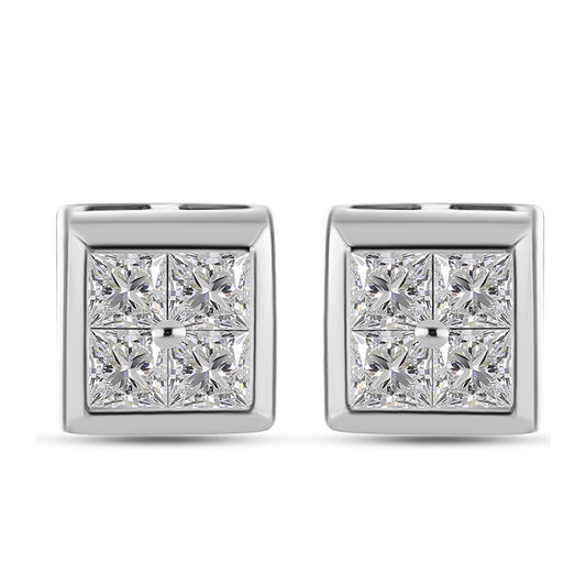 Pendientes de Plata con Diamante blanco