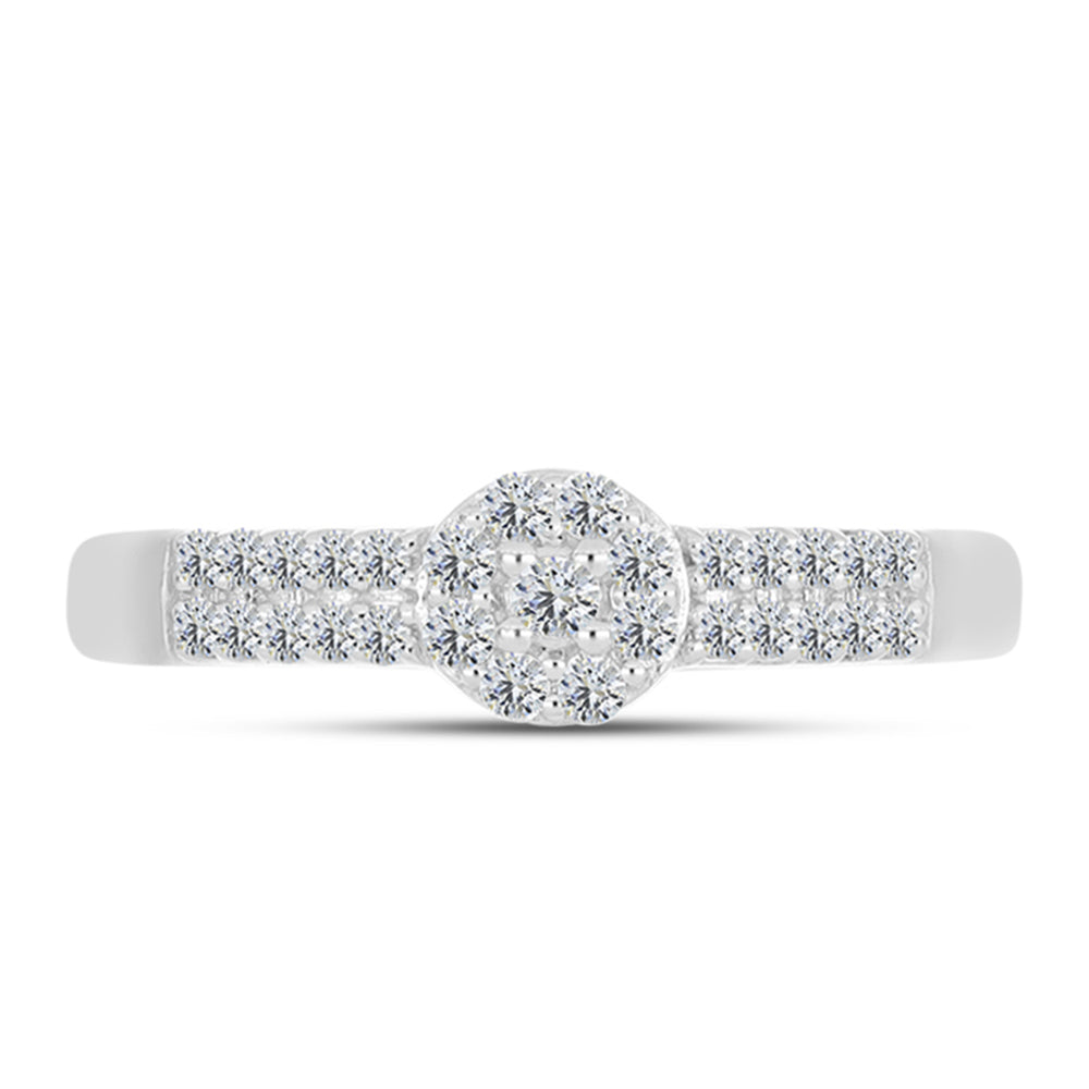 Anillo de Plata con Diamante blanco 1 