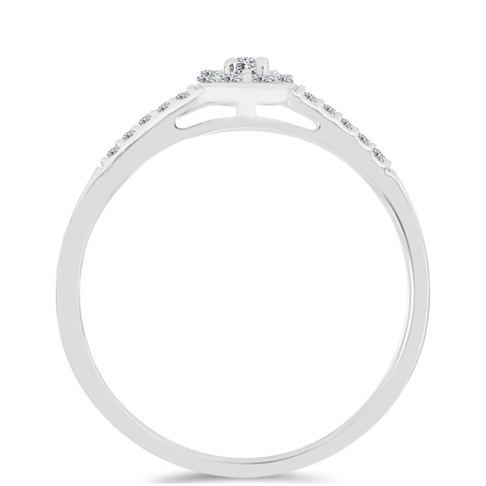 Anillo de Plata con Diamante blanco 2 