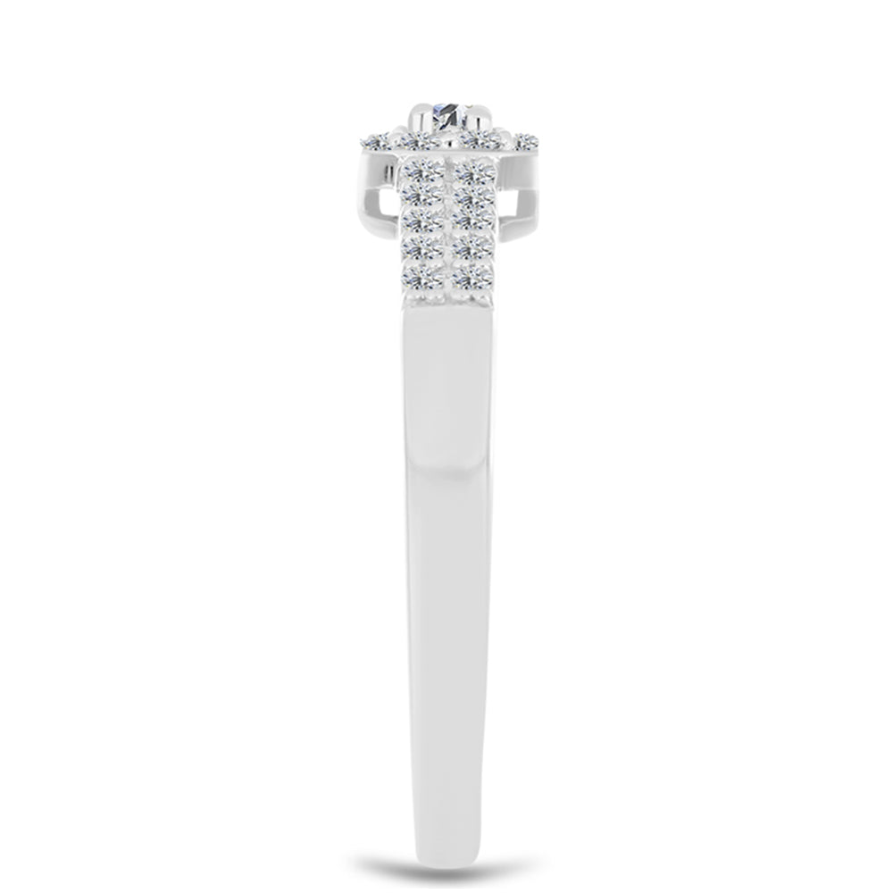 Anillo de Plata con Diamante blanco 4 