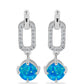 Pendientes de Plata con Ópalo Azul Paraiba de Etiopía y Topacio Blanco