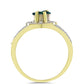 Anillo de Plata Bañada en Oro con Drusa Verde y Topacio Blanco