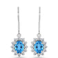 Pendientes de Plata con Topacio Azul Suizo y Topacio Blanco