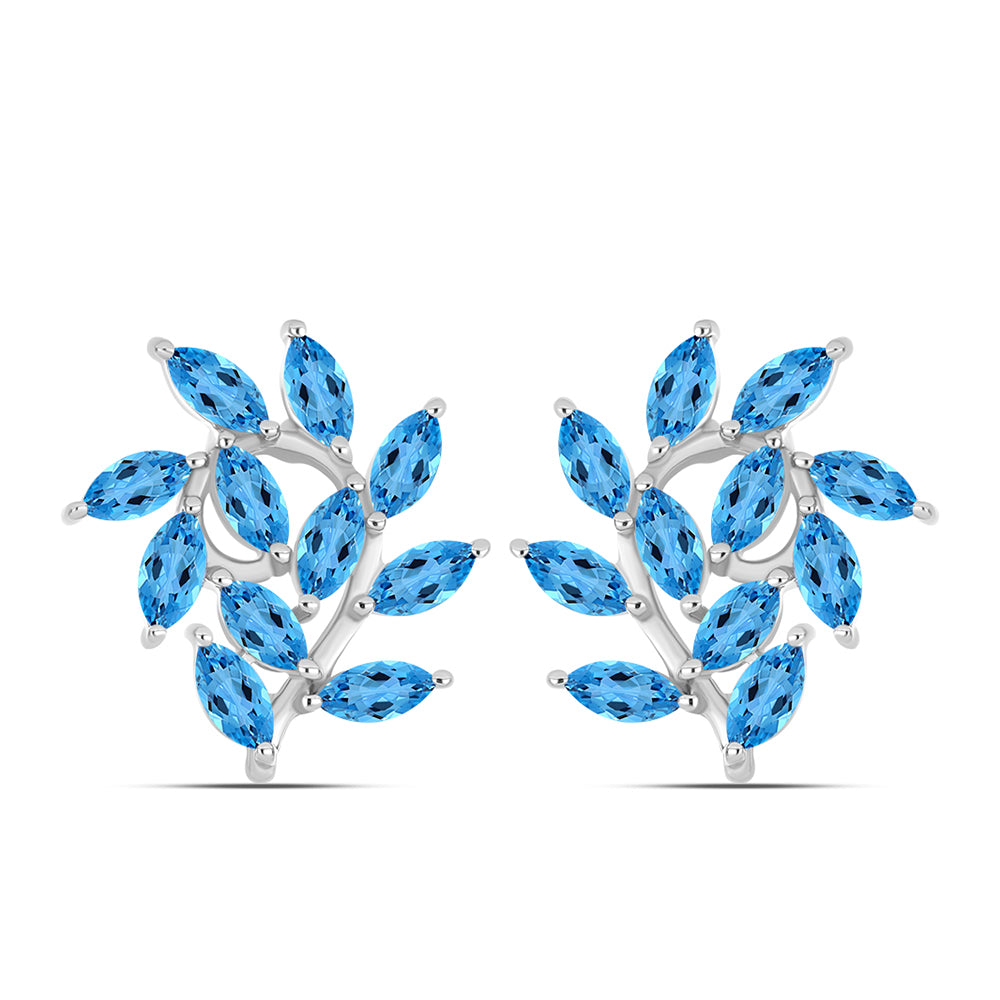 Pendientes de Plata con Topacio Azul Suizo