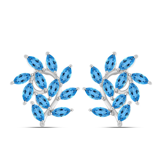 Pendientes de Plata con Topacio Azul Suizo
