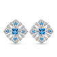 Pendientes de Plata con Topacio Azul Suizo y Topacio Blanco