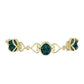 Pulsera de Plata Bañada en Oro con Drusa Verde