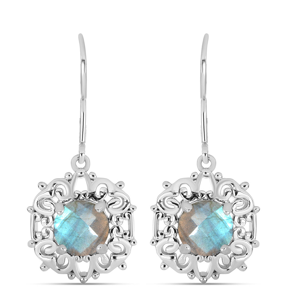 Pendientes de Plata con Labradorita de las Minas de Gullgruvene