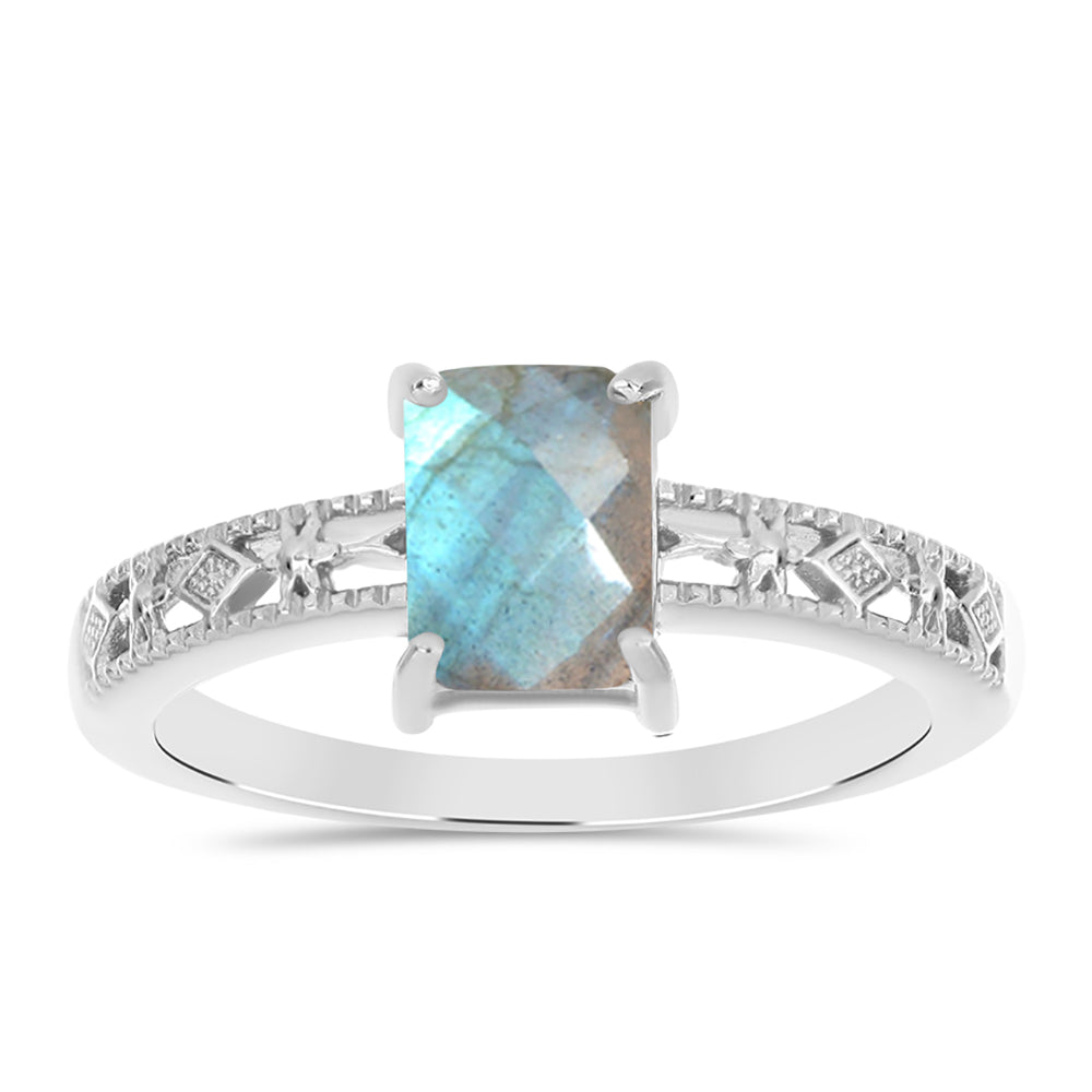 Anillo de Plata con Labradorita de las Minas de Gullgruvene