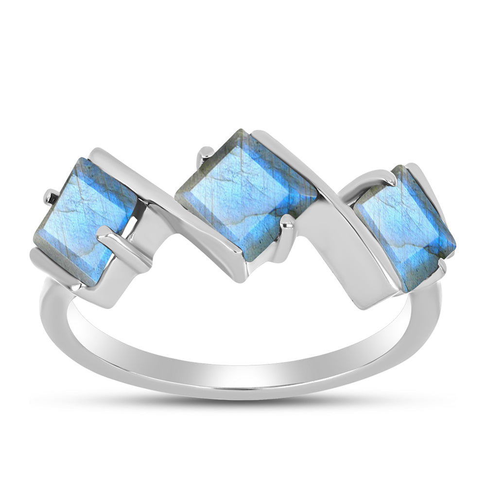 Anillo de Plata con Labradorita de las Minas de Gullgruvene 3 