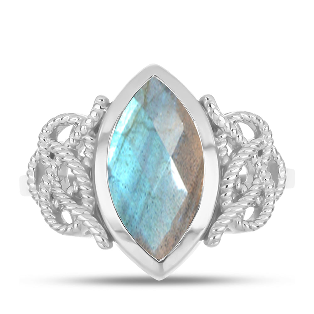Anillo de Plata con Labradorita de las Minas de Gullgruvene 1 
