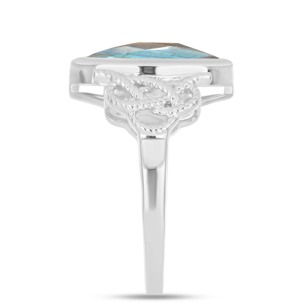 Anillo de Plata con Labradorita de las Minas de Gullgruvene 4 