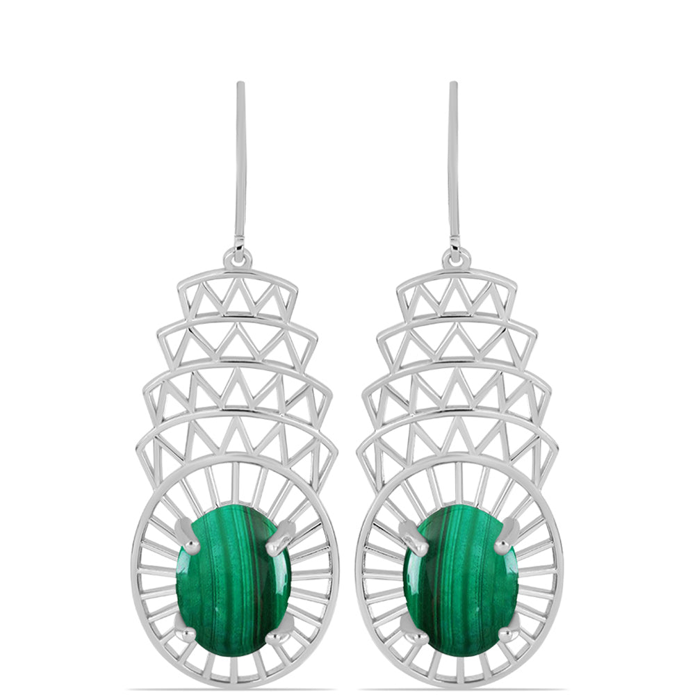Pendientes de Plata con Malaquita 1 