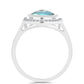 Anillo de Plata con Labradorita de las Minas de Gullgruvene y Topacio Blanco