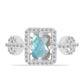 Anillo de Plata con Labradorita de las Minas de Gullgruvene y Topacio Blanco