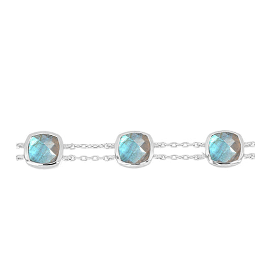 Pulsera de Plata con Labradorita de las Minas de Gullgruvene