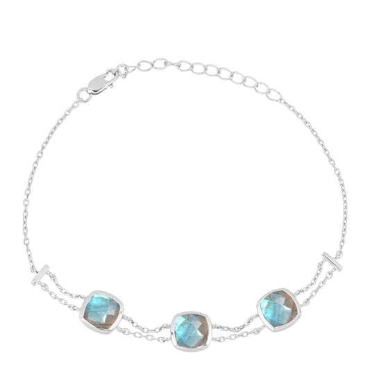 Pulsera de Plata con Labradorita de las Minas de Gullgruvene