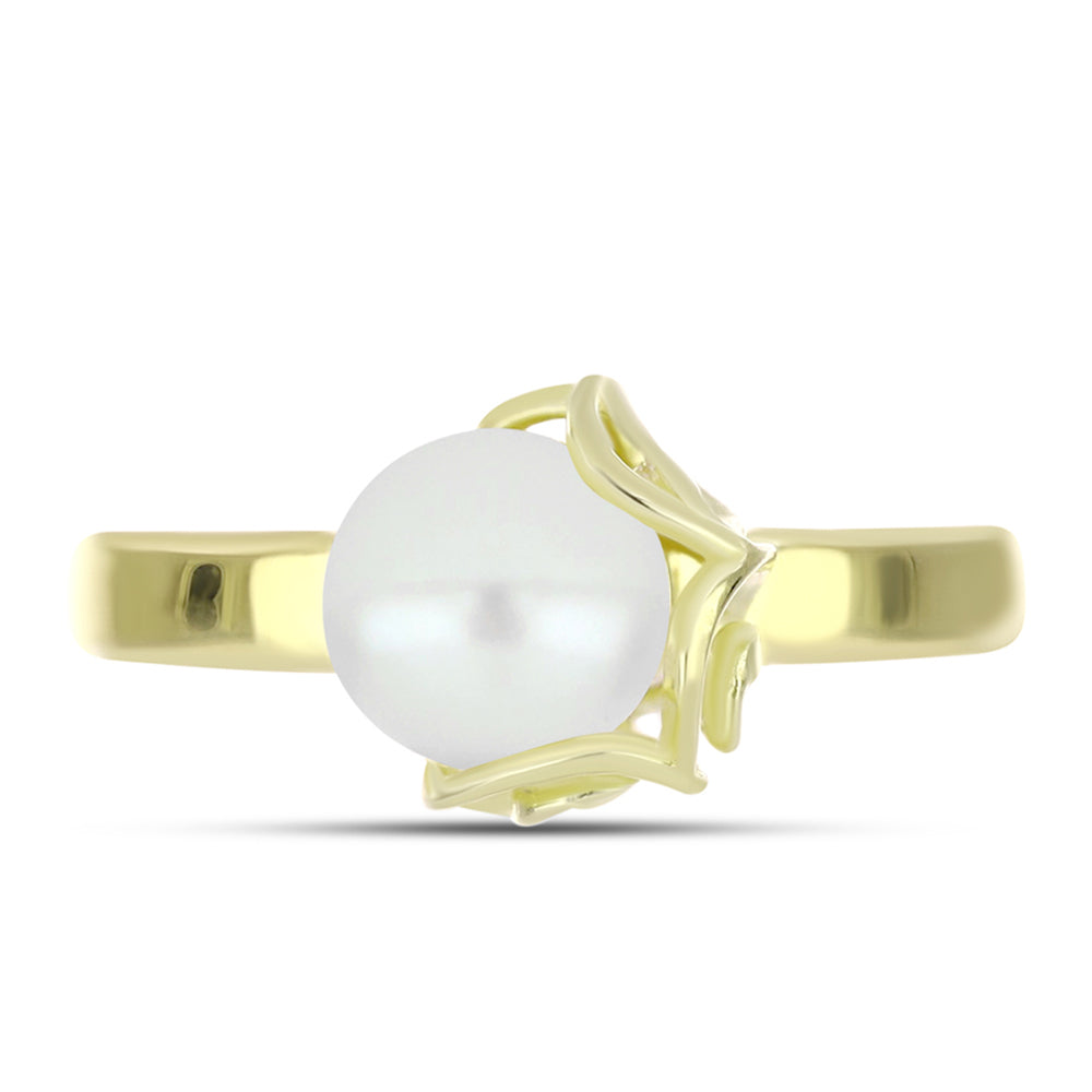 Anillo de Plata Bañada en Oro con Perla de Agua Dulce 1 