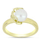 Anillo de Plata Bañada en Oro con Perla de Agua Dulce